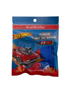 Hot Wheels Kids Flossers 45 Ct Bubble Gum Dental Picks Brush Buddies